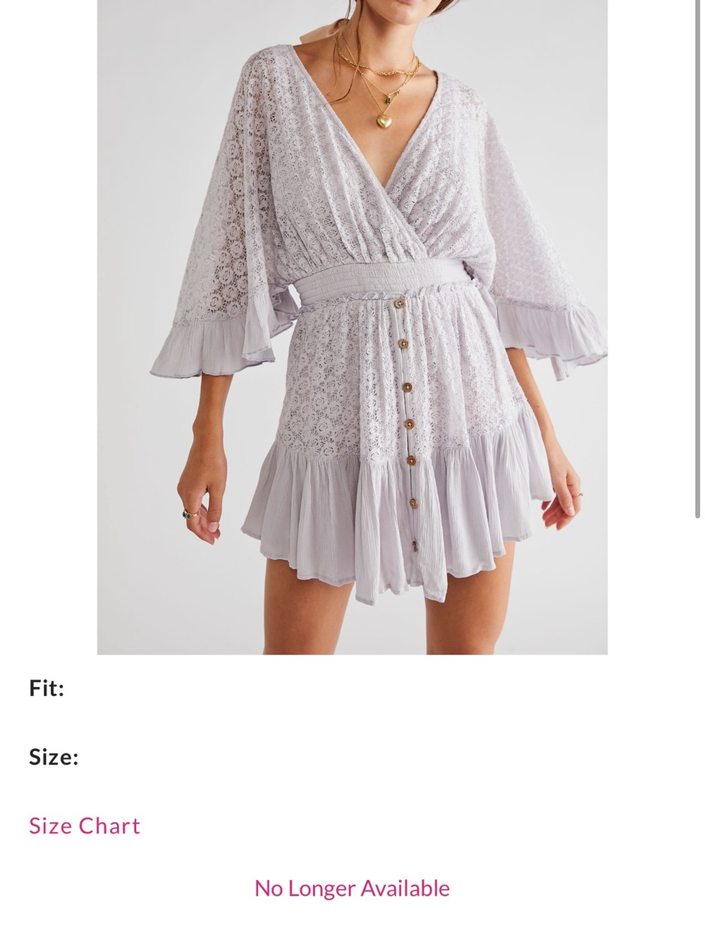 Free People Shyanne Lace Button-Front Ruffle blue Romper large L